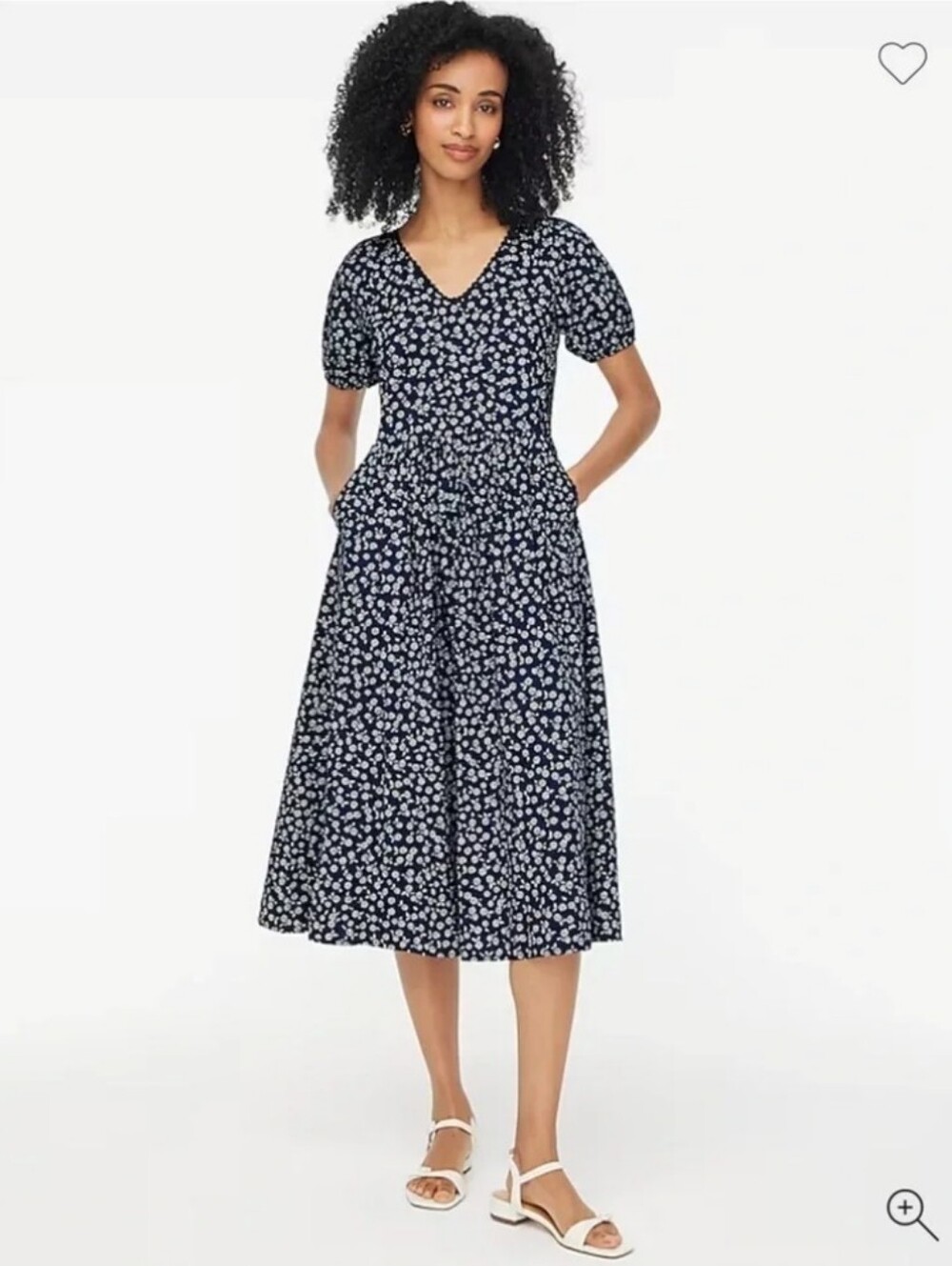 J Crew Floral Printed Lace-trim Cotton midi dress in Antique Ana Sz 4